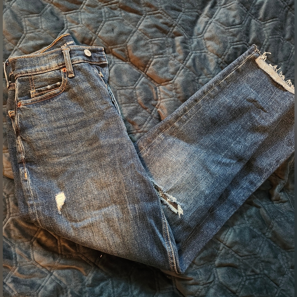 Old Navy Curvy Sky-Hi Straight Blue Jeans Sz 2